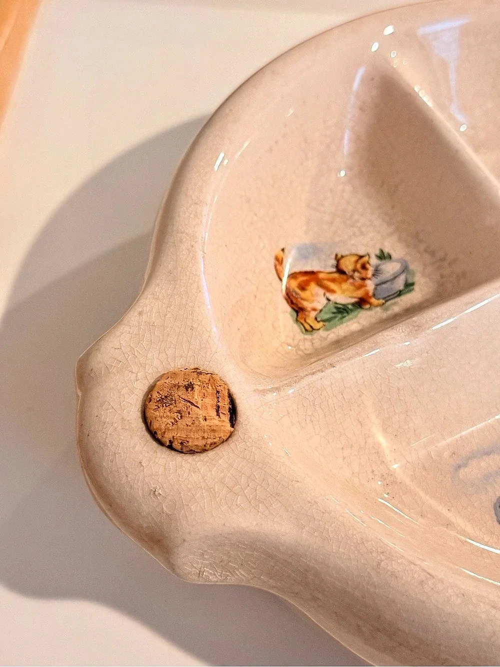 Vintage Divided Ceramic Serving Dish Cottagecore Farm